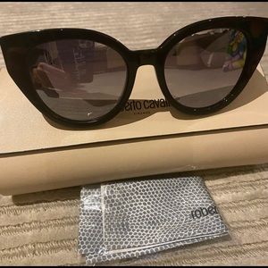 Roberto Cavalli Black Cat Eye Sunglasses 53mm